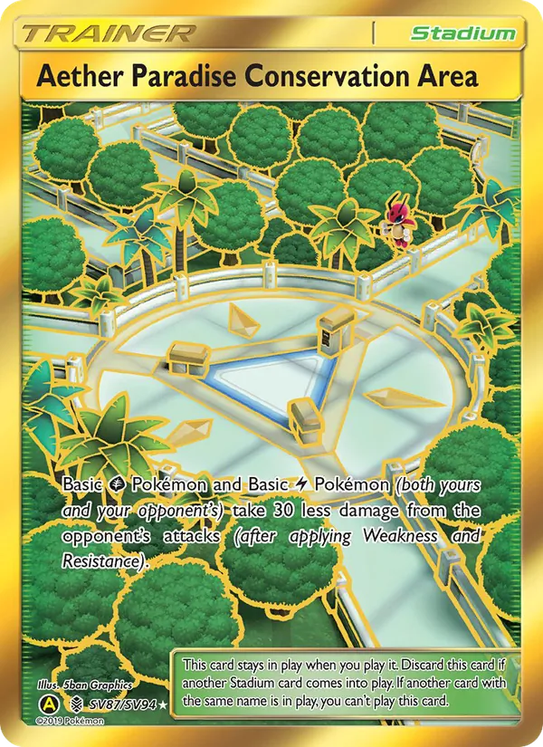 Aether Paradise Conservation Area #SV87 – Hidden Fates Shiny Vault card