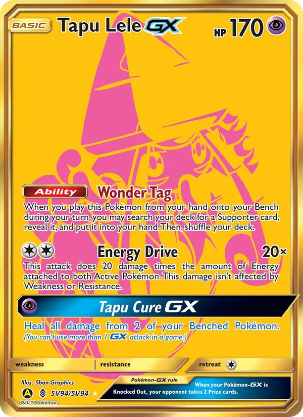 Tapu Lele-GX #SV94 – Hidden Fates Shiny Vault card
