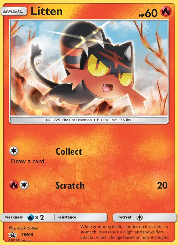 Litten #SM08 – SM Black Star Promos card