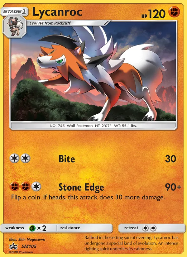 Lycanroc #SM105 – SM Black Star Promos card