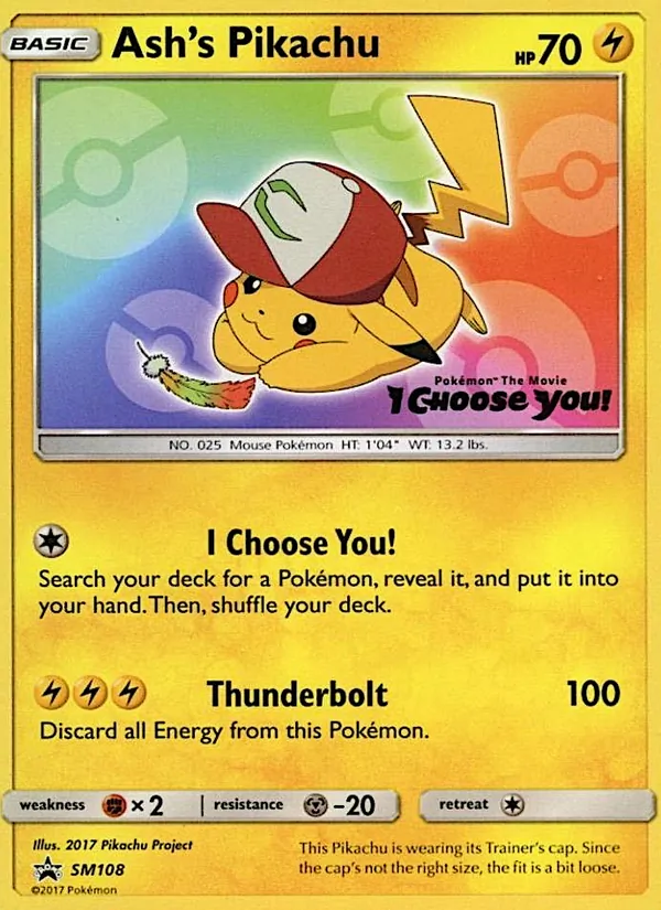 Ash's Pikachu #SM108 – SM Black Star Promos card