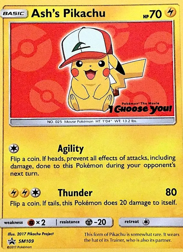 Ash's Pikachu #SM109 – SM Black Star Promos card