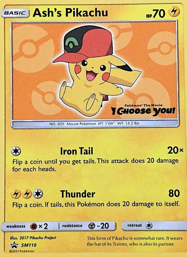 Ash's Pikachu #SM110 – SM Black Star Promos card