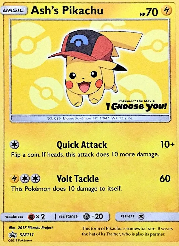 Ash's Pikachu #SM111 – SM Black Star Promos card