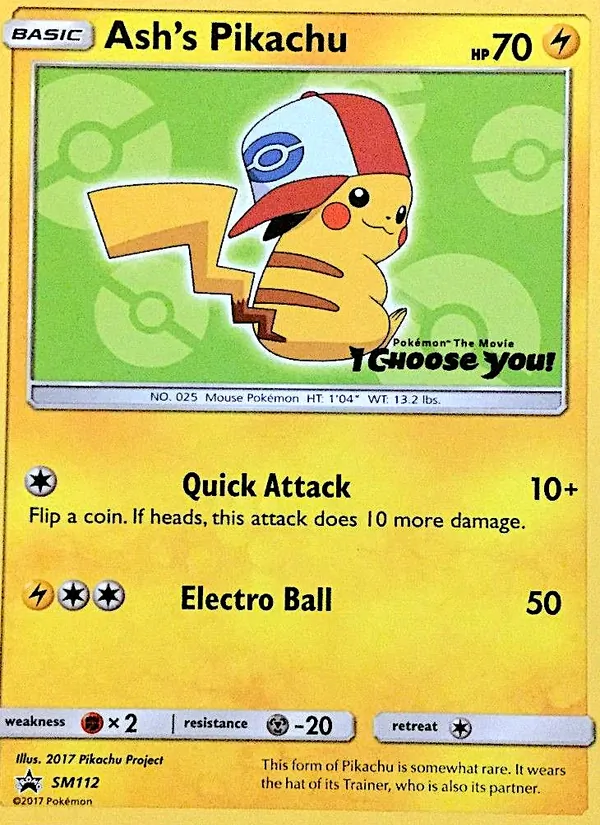 Ash's Pikachu #SM112 – SM Black Star Promos card
