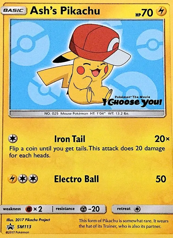 Ash's Pikachu #SM113 – SM Black Star Promos card