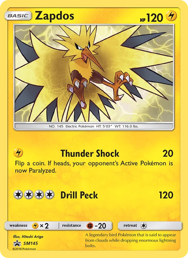 Zapdos #SM145 – SM Black Star Promos card