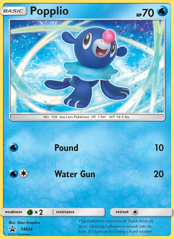 Popplio #SM24 – SM Black Star Promos card