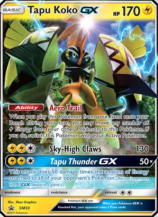 Tapu Koko GX #SM33 – SM Black Star Promos card