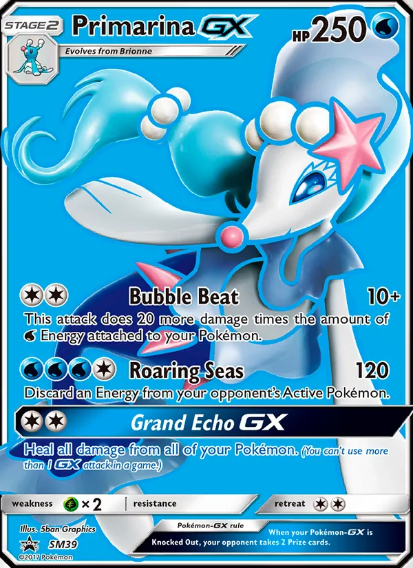 Primarina GX #SM39 – SM Black Star Promos card
