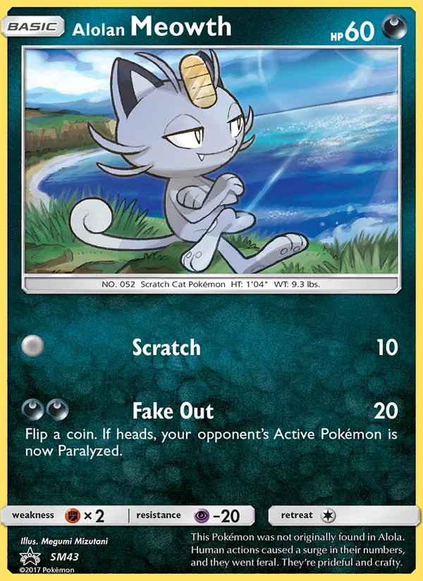 Alolan Meowth #SM43 – SM Black Star Promos card
