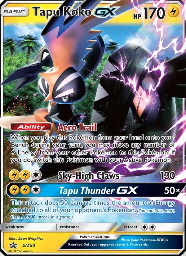 Tapu Koko GX #SM50 – SM Black Star Promos card