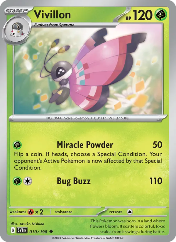 Vivillon #010 – Scarlet & Violet card