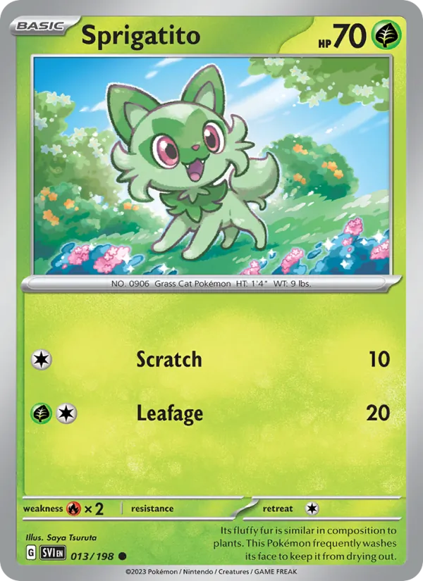 Sprigatito #013 – Scarlet & Violet card