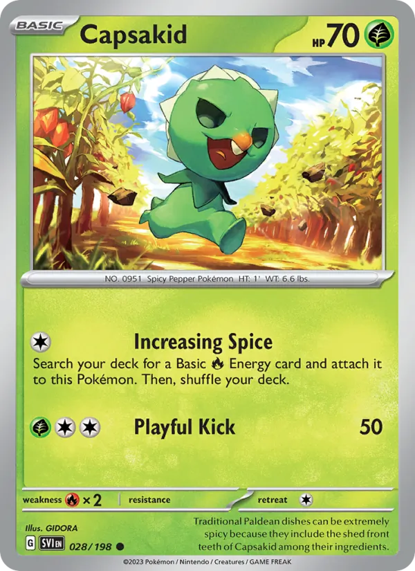 Capsakid #028 – Scarlet & Violet card