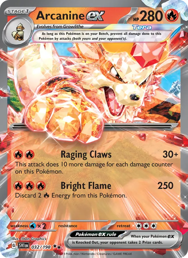 Arcanine ex #032 – Scarlet & Violet card