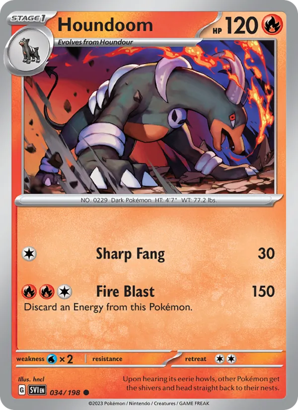 Houndoom #034 – Scarlet & Violet card