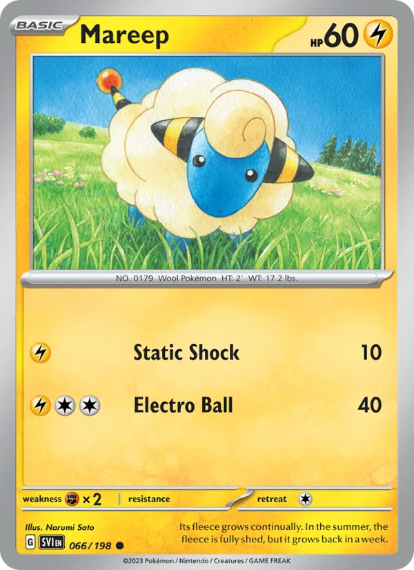 Mareep #066 – Scarlet & Violet card