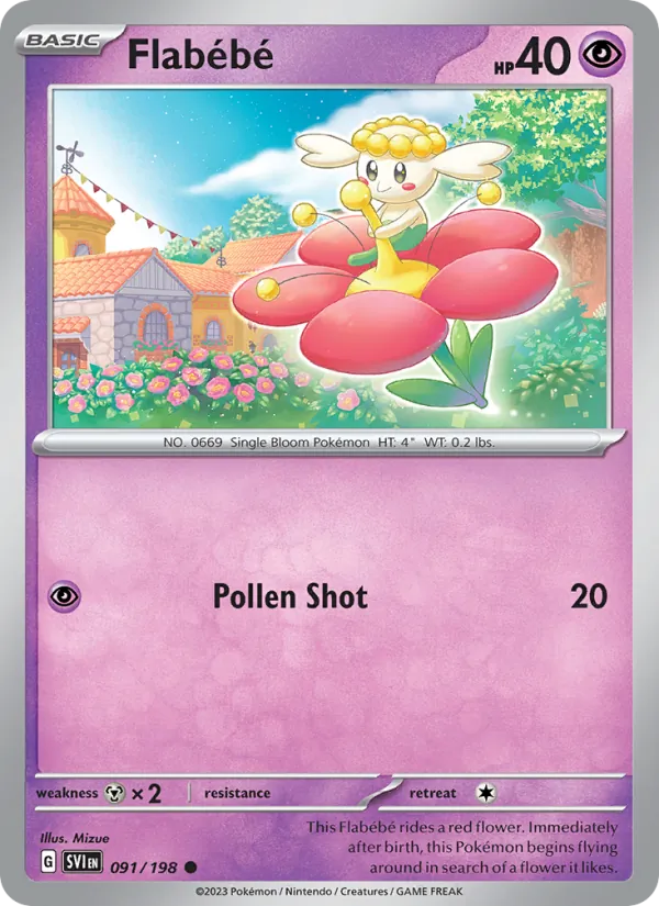 Flabébé #091 – Scarlet & Violet card