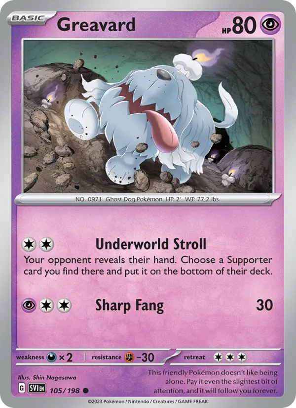 Greavard #105 – Scarlet & Violet card