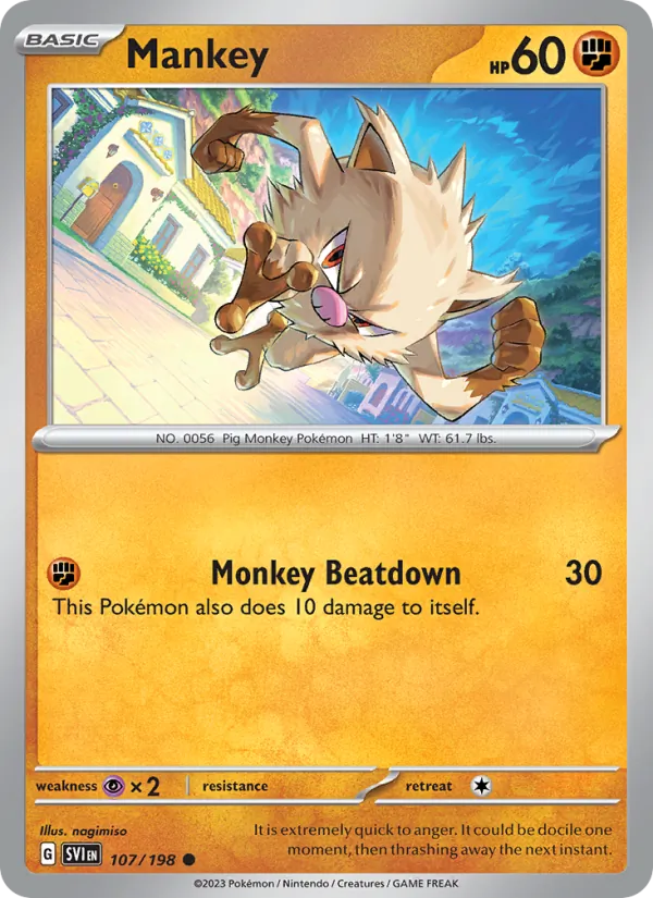 Mankey #107 – Scarlet & Violet card