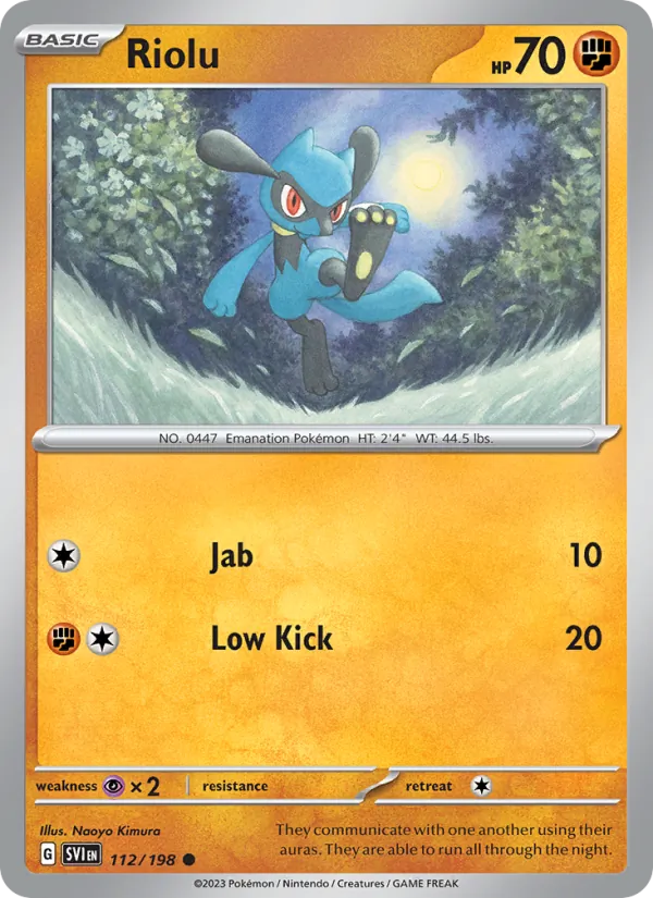 Riolu #112 – Scarlet & Violet card