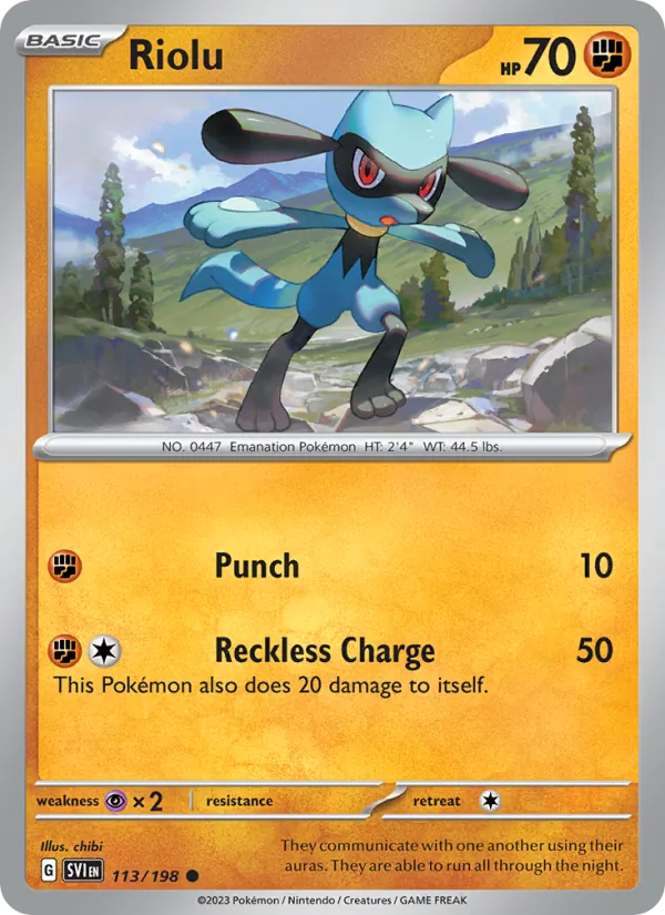 Riolu #113 – Scarlet & Violet card