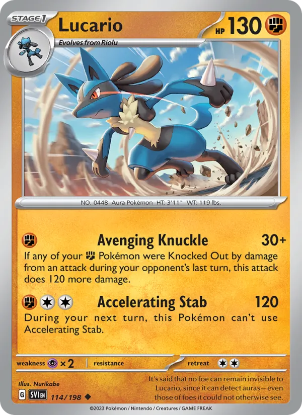 Lucario #114 – Scarlet & Violet card