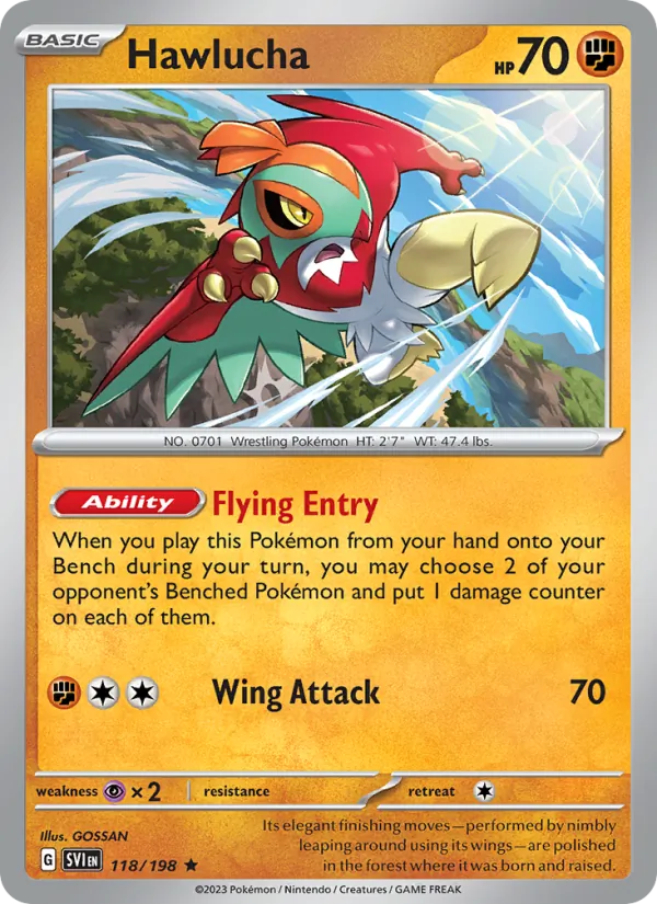 Hawlucha #118 – Scarlet & Violet card