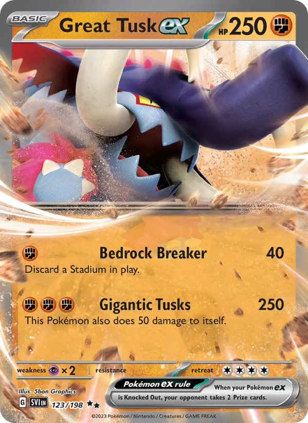 Great Tusk ex #123 – Scarlet & Violet card