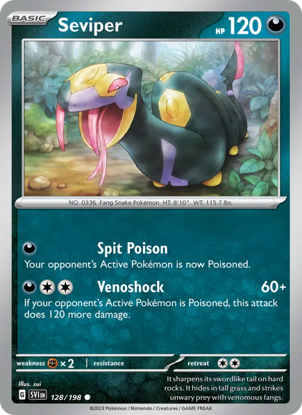 Seviper #128 – Scarlet & Violet card
