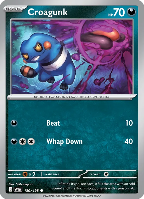 Croagunk #130 – Scarlet & Violet card