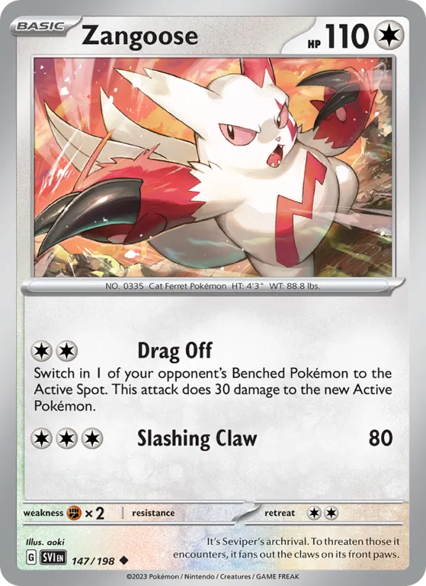 Zangoose #147 – Scarlet & Violet card