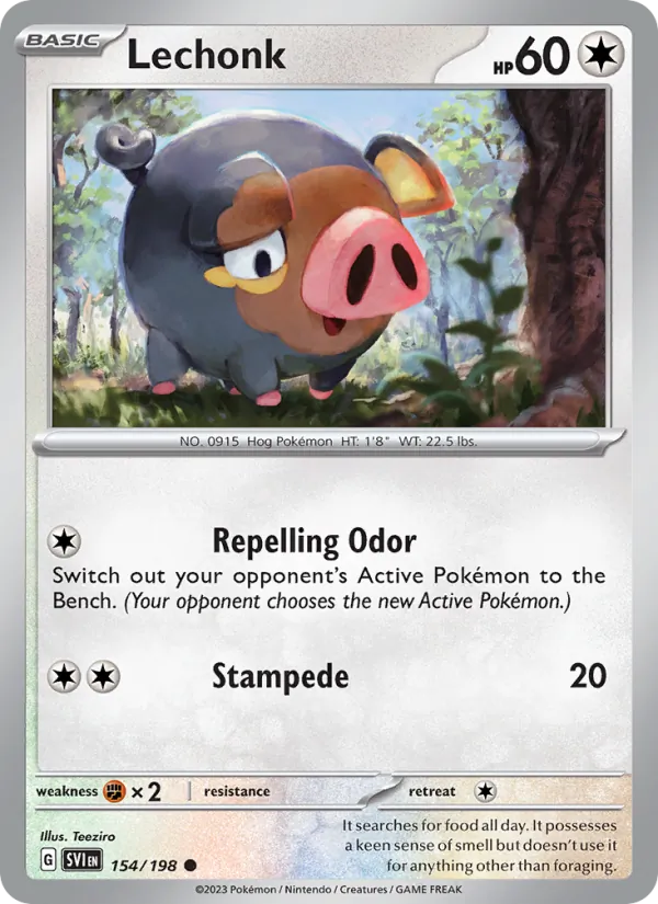 Lechonk #154 – Scarlet & Violet card