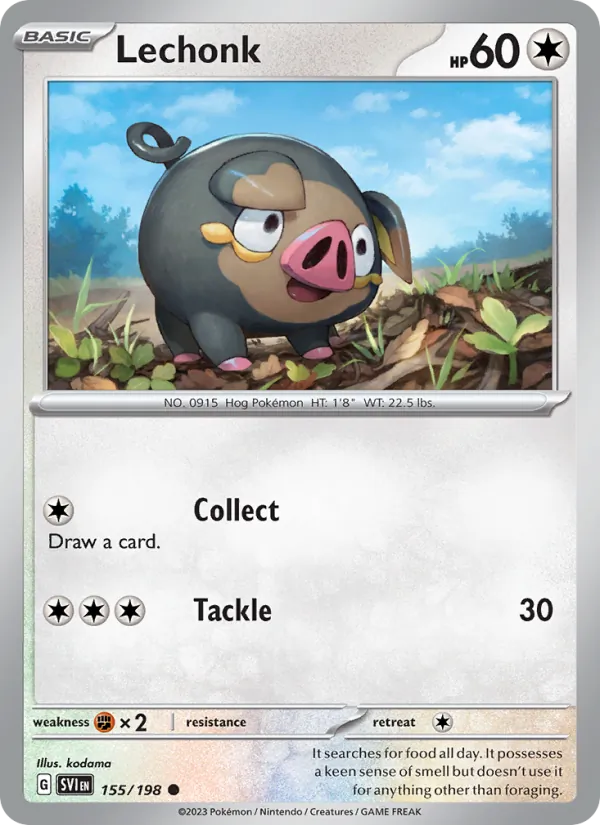 Lechonk #155 – Scarlet & Violet card