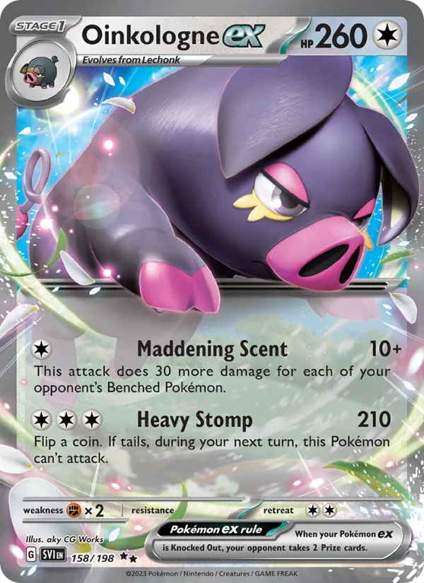 Oinkologne ex #158 – Scarlet & Violet card
