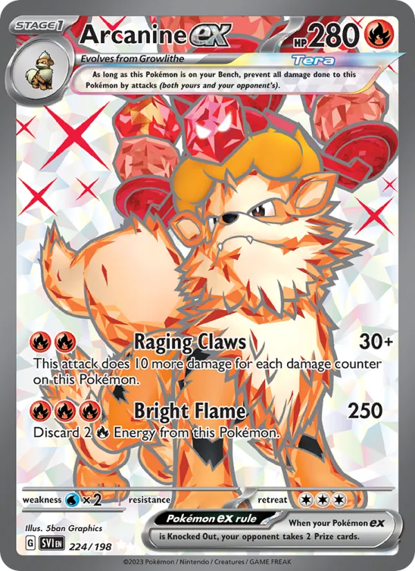 Arcanine ex #224 – Scarlet & Violet card