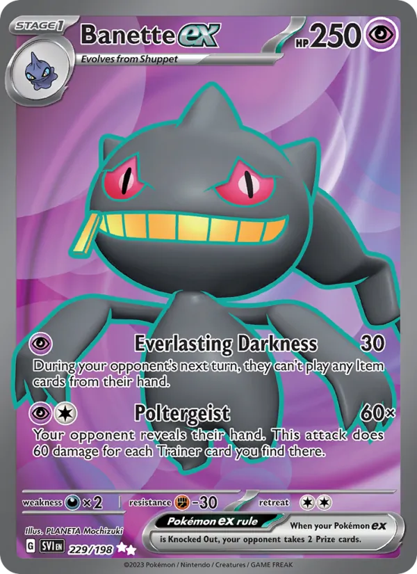 Banette ex #229 – Scarlet & Violet card