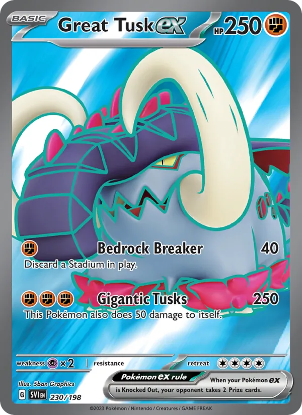 Great Tusk ex #230 – Scarlet & Violet card