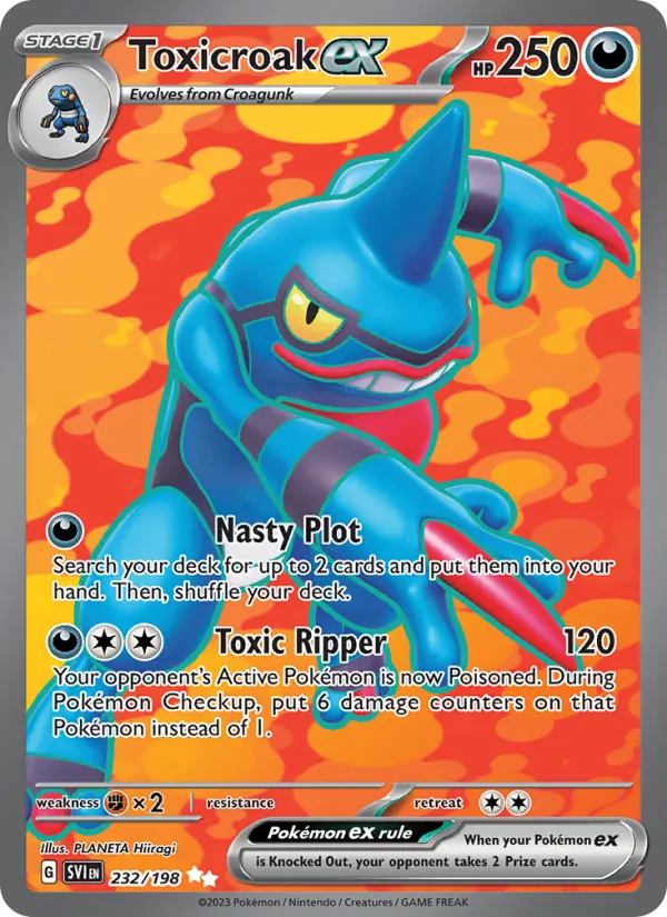 Toxicroak ex #232 – Scarlet & Violet card