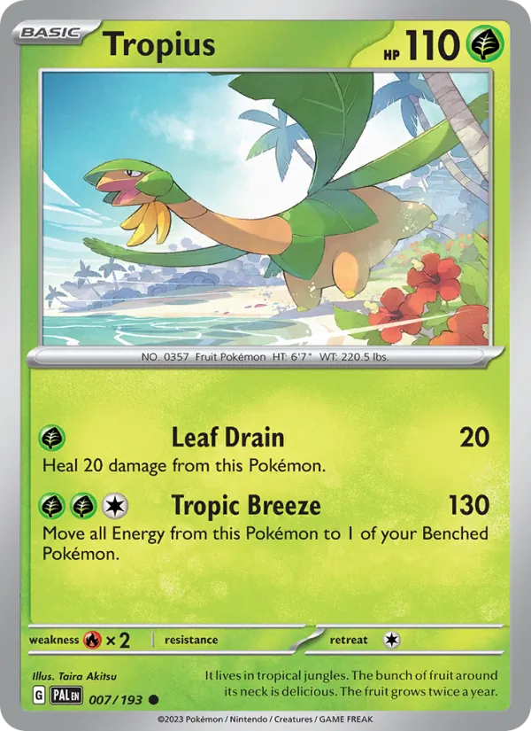 Tropius #007 – Paldea Evolved card