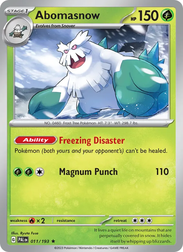 Abomasnow #011 – Paldea Evolved card