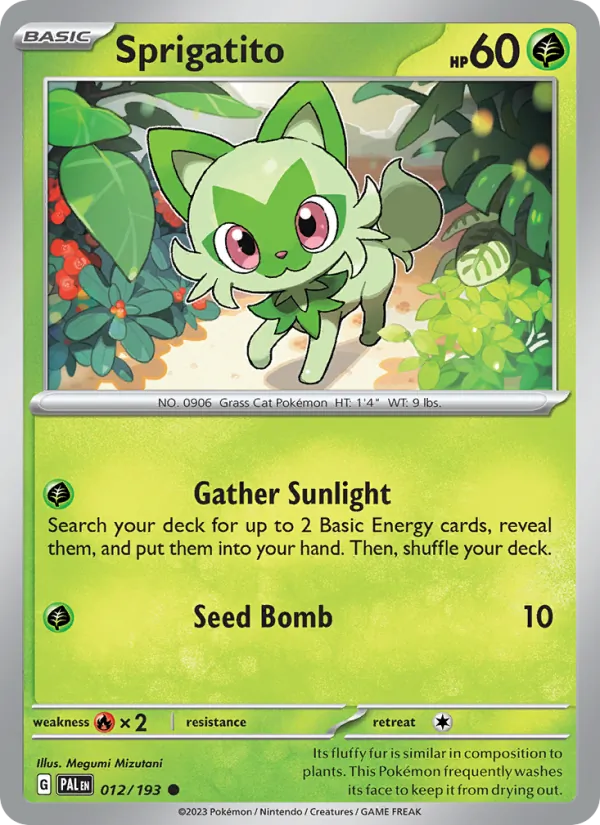 Sprigatito #012 – Paldea Evolved card