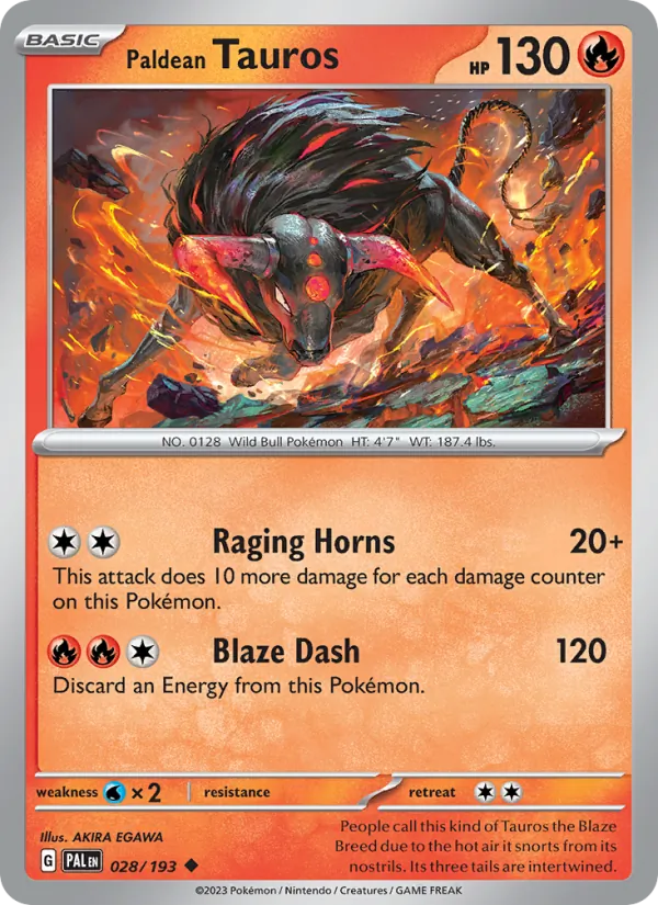 Paldean Tauros #028 – Paldea Evolved card