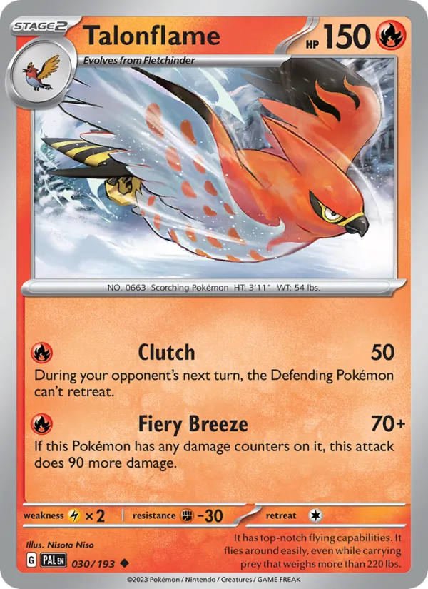 Talonflame #030 – Paldea Evolved card