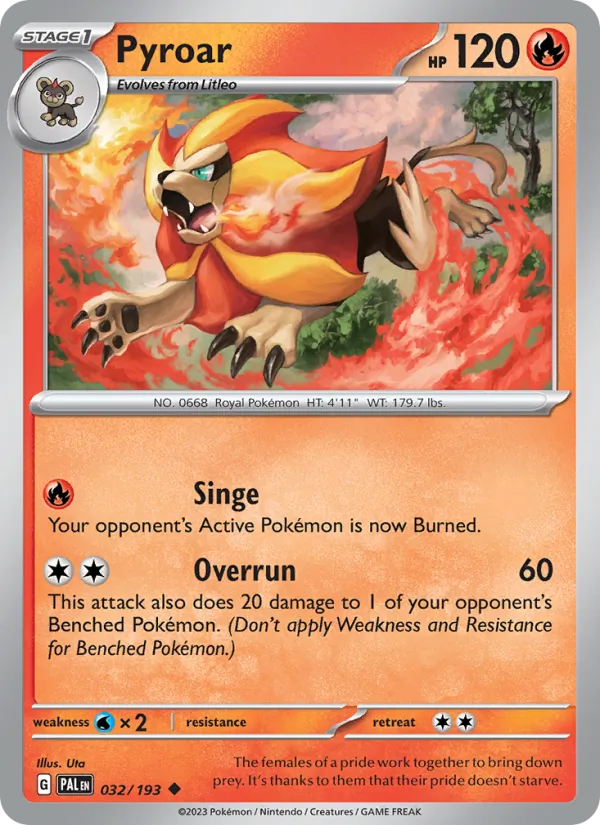 Pyroar #032 – Paldea Evolved card