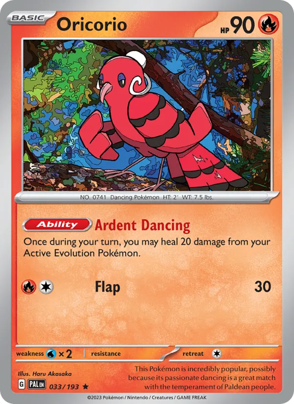 Oricorio #033 – Paldea Evolved card