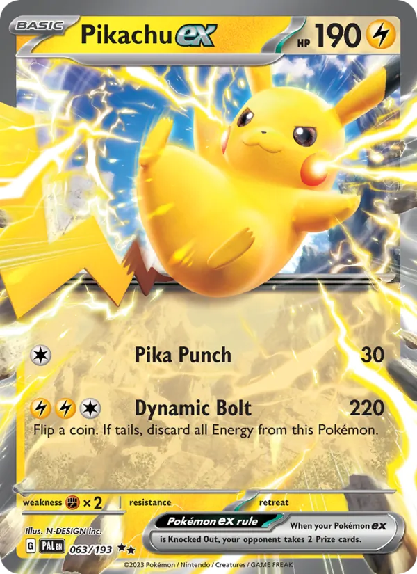 Pikachu ex #063 – Paldea Evolved card