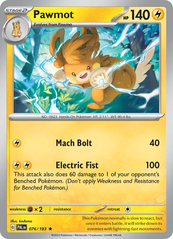 Pawmot #076 – Paldea Evolved card