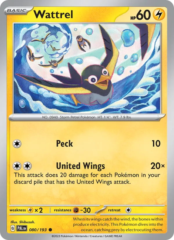 Wattrel #080 – Paldea Evolved card